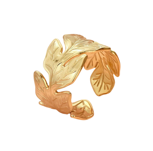 18k Gold Plated Leaf Ring