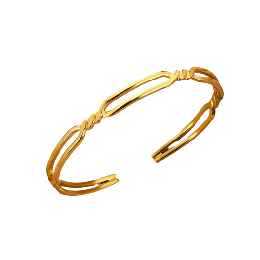 18k Gold Plated Double Cross Bracelet