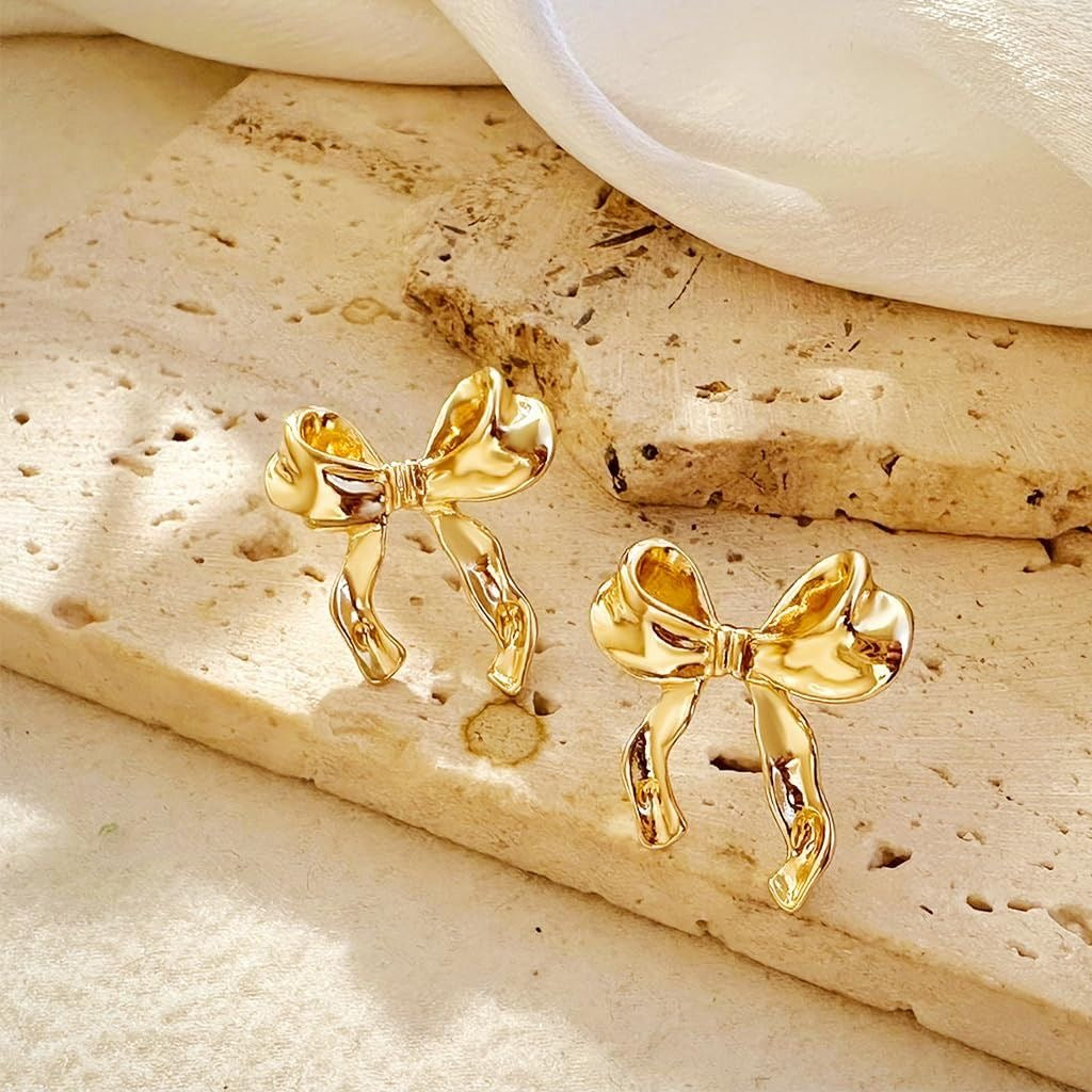 18k Gold Plated Bow Earrings