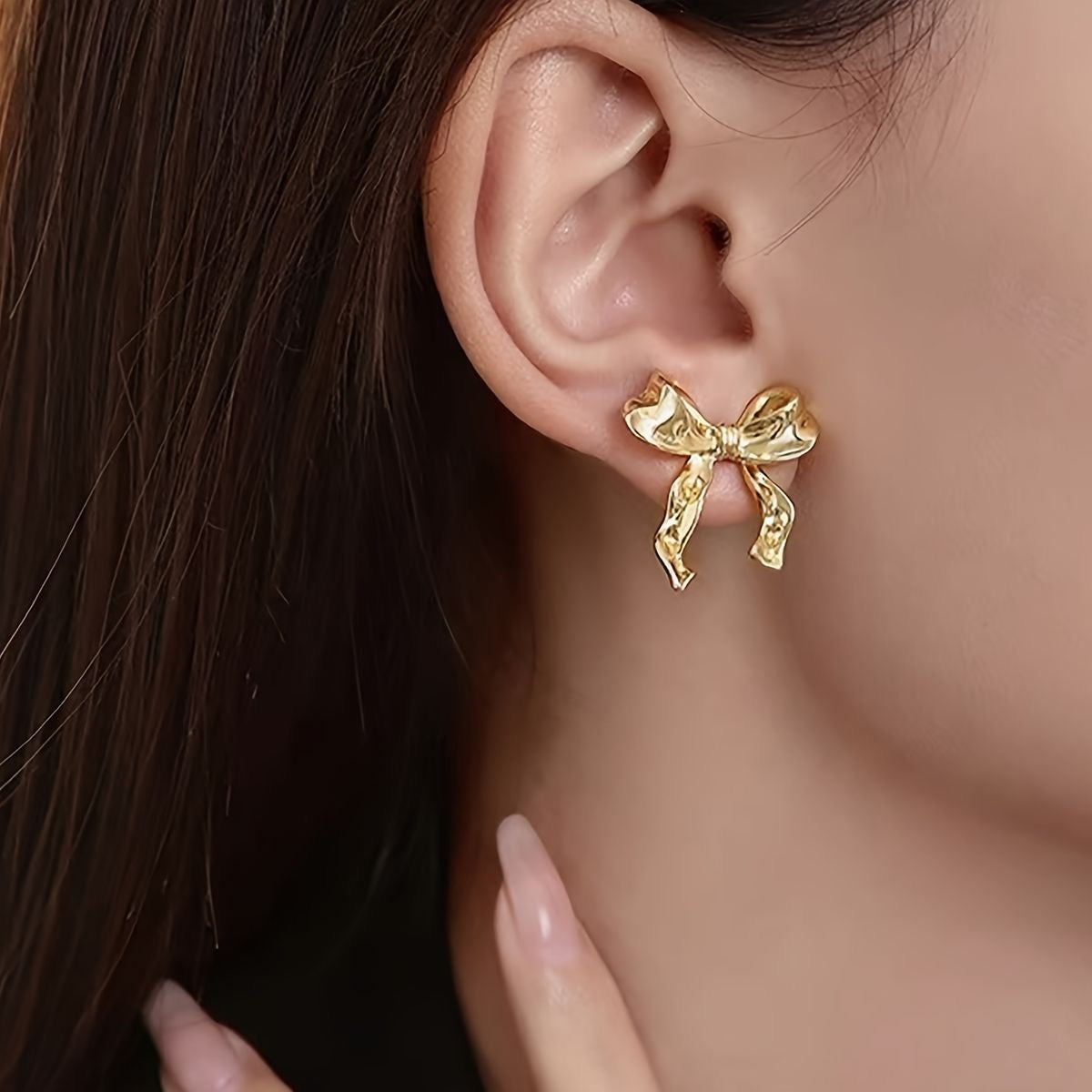 18k Gold Plated Bow Earrings