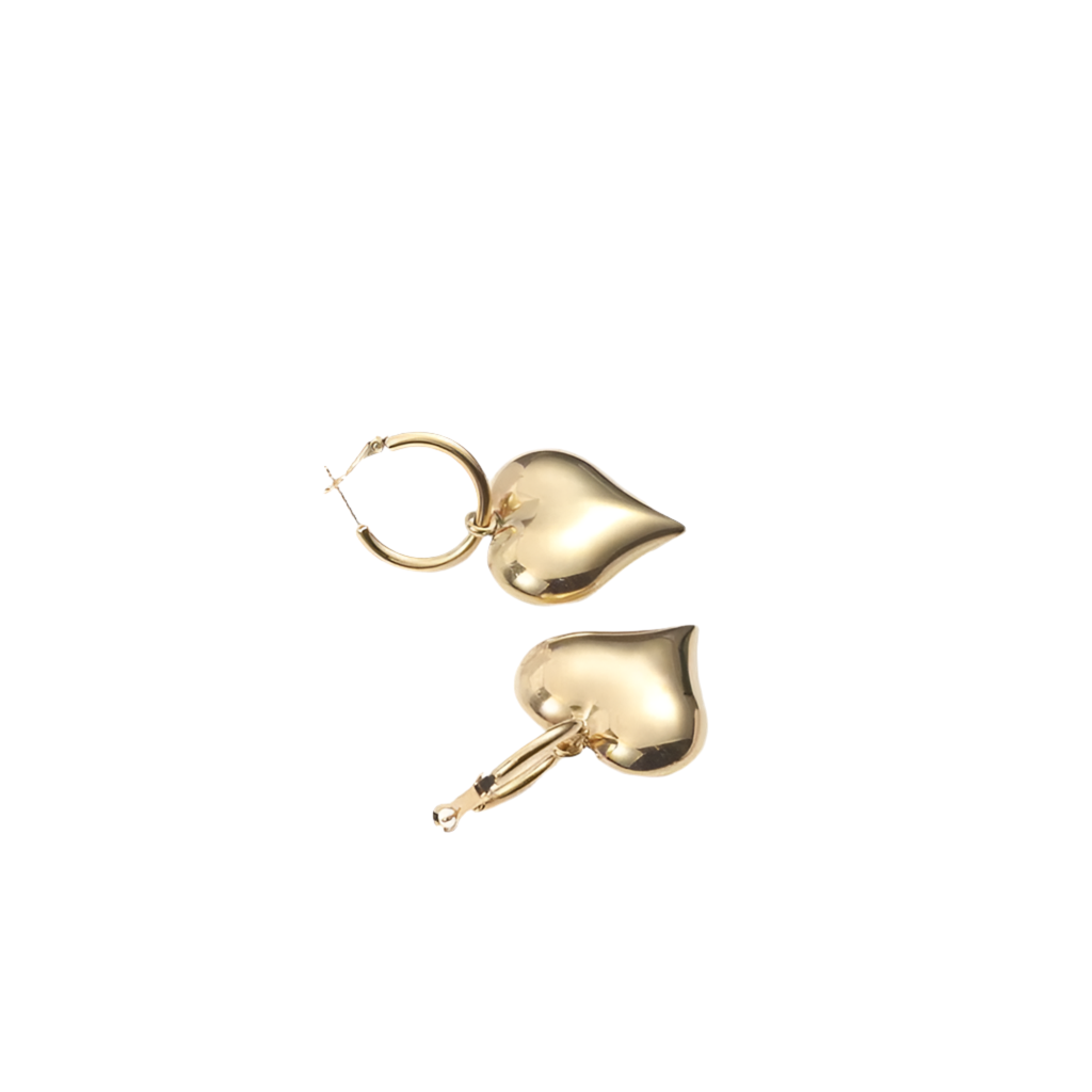 18k Gold Plated Heart Hoops