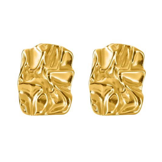 18k Gold Plated Textured Earrings