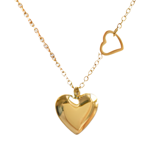 18k Gold Plated Minimal Heart Pendant With Chain