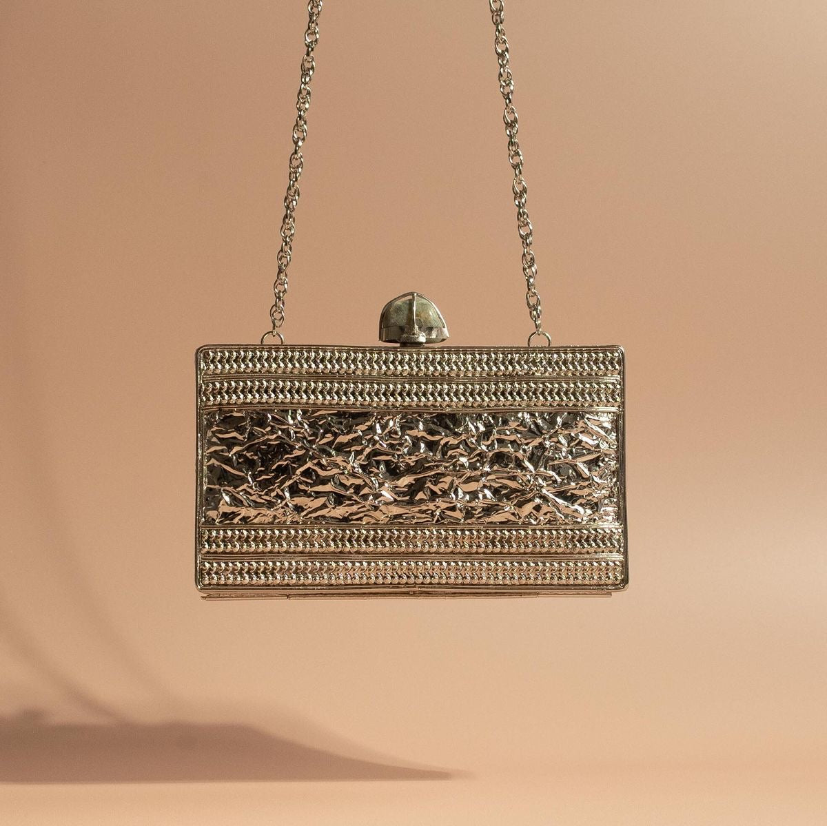 Mother OF Pearls Silver Rec Clutch