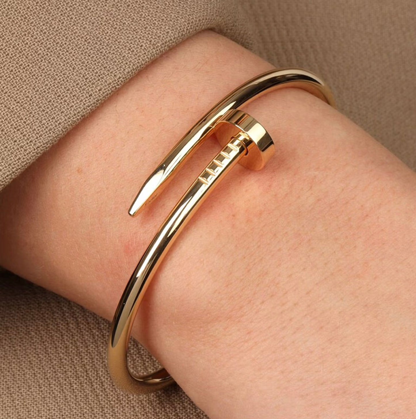 18k Gold Plated Nail Bracelet