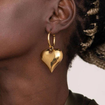 18k Gold Plated Heart Hoops