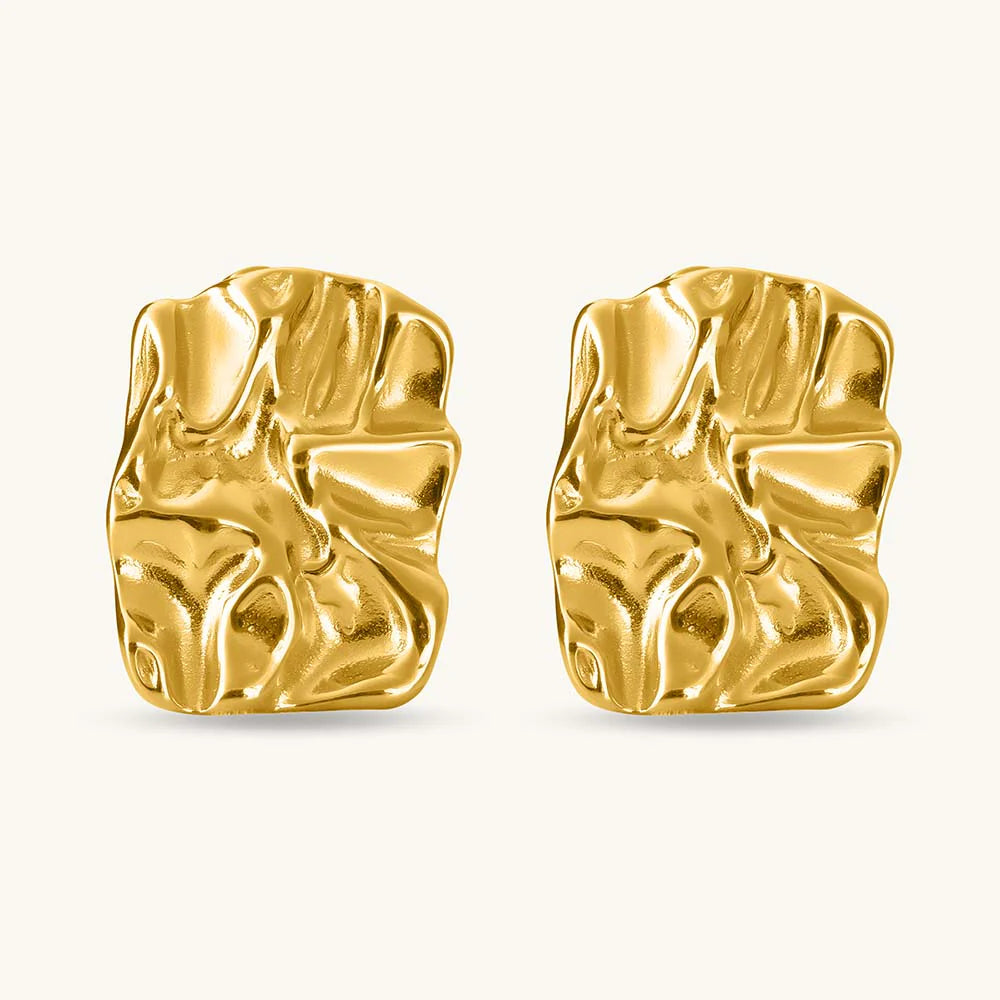 18k Gold Plated Textured Earrings