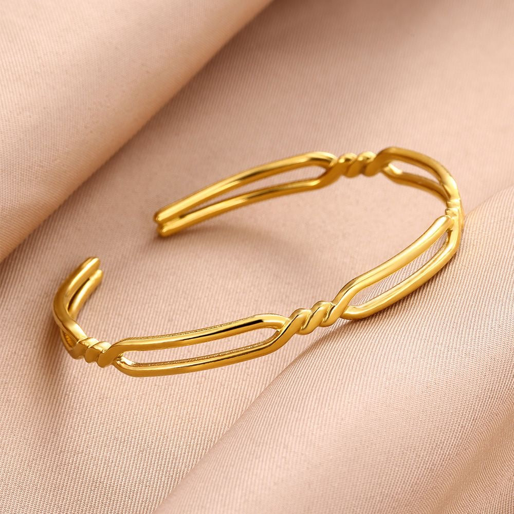 18k Gold Plated Double Cross Bracelet