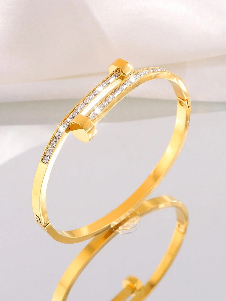 Double Headed Hammer 18K Gold Plated Bracelet