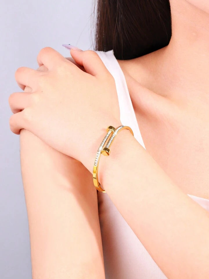 Double Headed Hammer 18K Gold Plated Bracelet